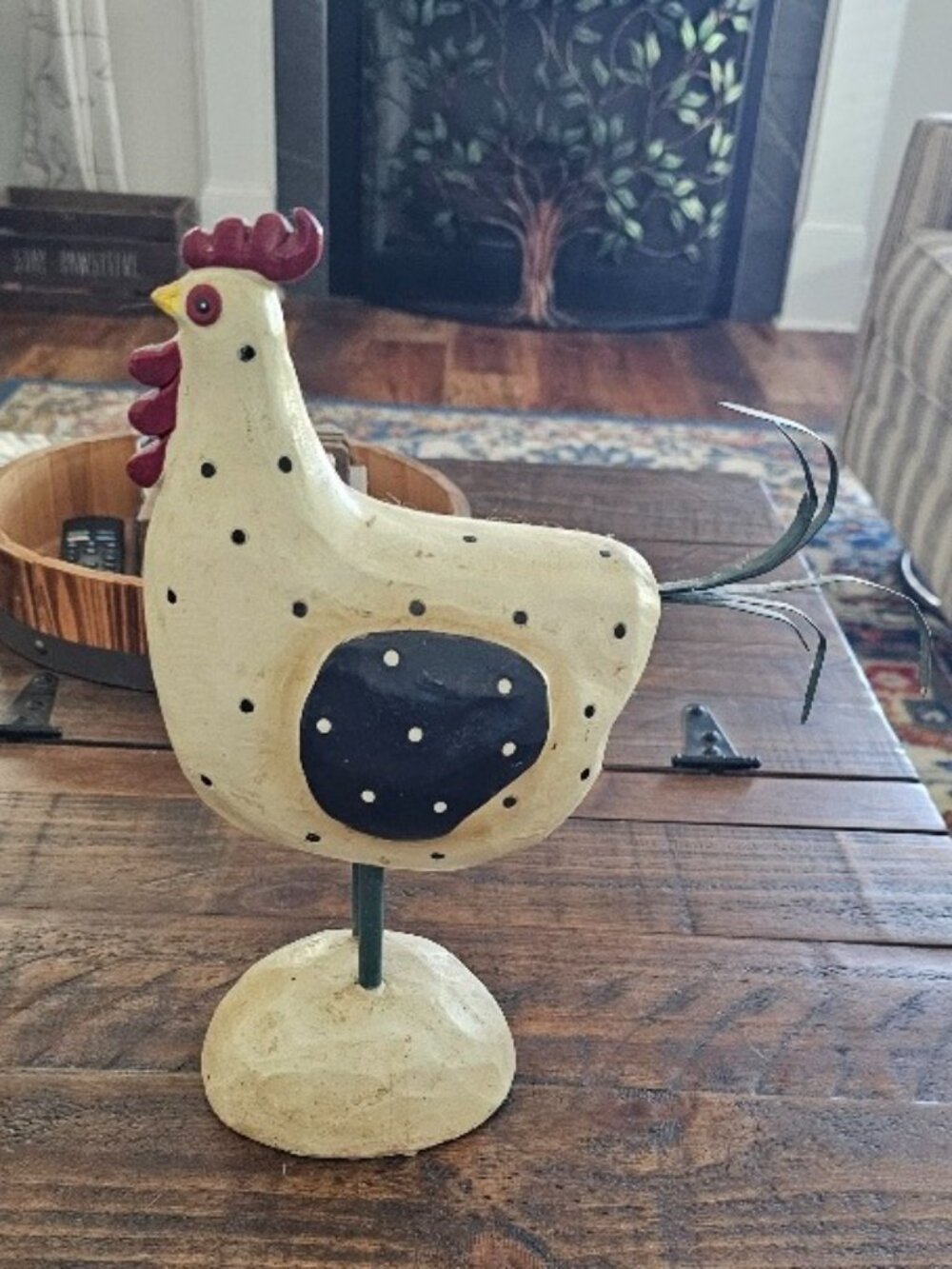 Heavy Chicken Rooster Statute Home Garden Decor Farmhouse Country